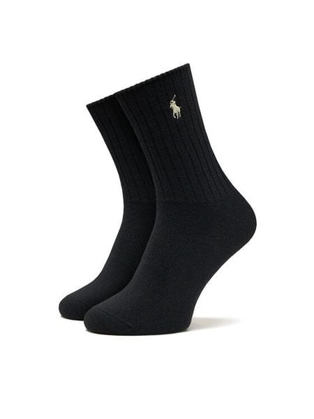 Polo Ralph Lauren Skarpety długie 455846847012 Czarny. Czarne skarpetki damskie Polo Ralph Lauren, bez wzorów, z bawełny. Za 59.99 zł.