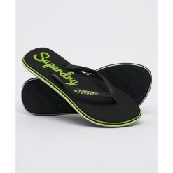 Klapki damskie Superdry Neon Rainbow Sleek japonki. Czarne klapki damskie Superdry., bez wzorów, z materiału, bez obcasa. Za 89.20 zł.