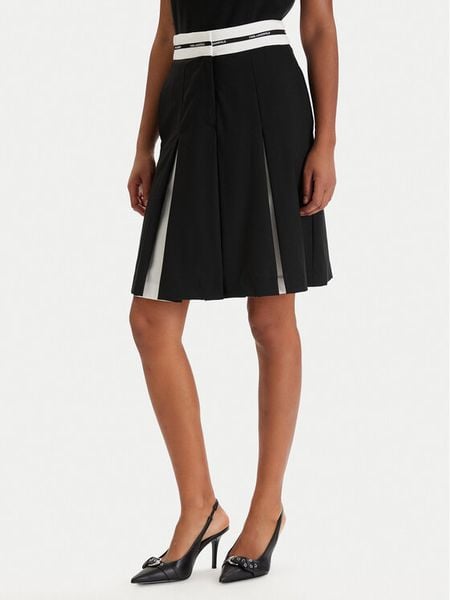 KARL LAGERFELD Spódnica mini B1W12005 Czarny Regular Fit. Czarne spódniczki damskie Karl Lagerfeld, bez wzorów, z wełny, mini. Za 1,099.00 zł.