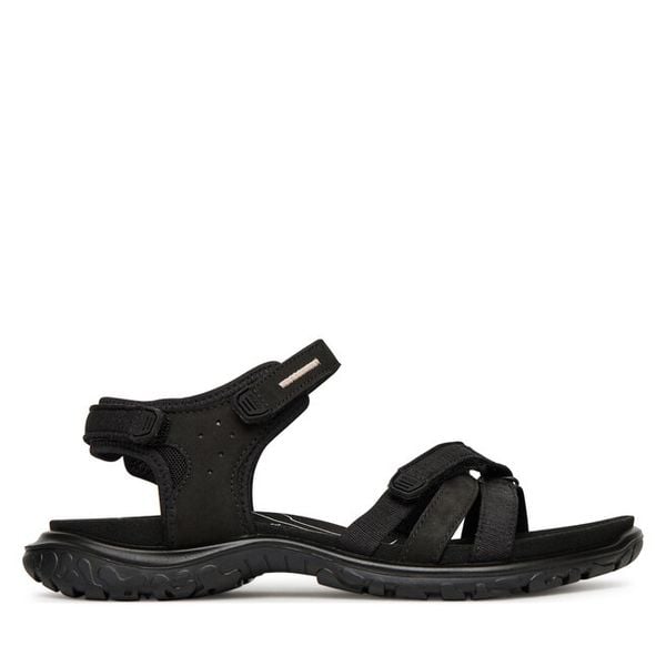 Sandały ECCO. Czarne sandały damskie ECCO, bez wzorów, bez obcasa, na płaskiej podeszwie. Za 439.99 zł.