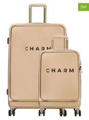 Charm Walizki (2 szt.) w kolorze beżowym rozmiar: onesize. Brązowe walizki Charm, bez wzorów, z materiału. Za 487.72 zł.
