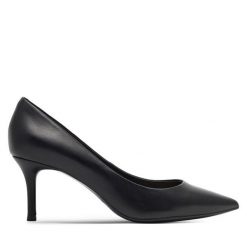 Czółenka GINO ROSSI. Czarne czółenka damskie Gino Rossi, bez wzorów, bez obcasa, na szpilce. Za 299.99 zł.