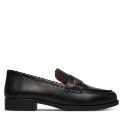 Półbuty LOVE MOSCHINO. Czarne półbuty damskie Love Moschino, bez wzorów, bez obcasa, na płaskiej podeszwie. Za 939.99 zł.