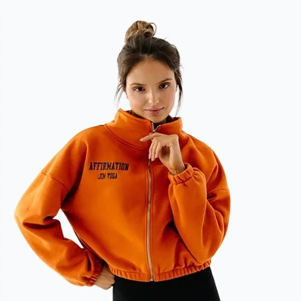 Bluza polarowa damska JoyInMe Zip Flow Sweatshirt. Brązowe bluzy bez kaptura damskie Joy in me, z bawełny. Za 439.99 zł.