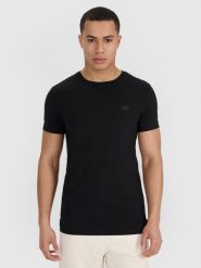 4F T-shirt slim gładki męski (2-pack) - czarny XXL. Czarne t-shirty męskie 4f, m, bez wzorów, z bawełny, bez kołnierzyka. Za 99.99 zł.