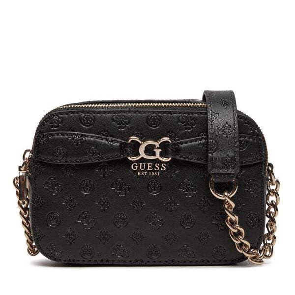 Torebka Guess. Czarne listonoszki damskie Guess, z aplikacjami, bez dodatków. Za 449.99 zł.