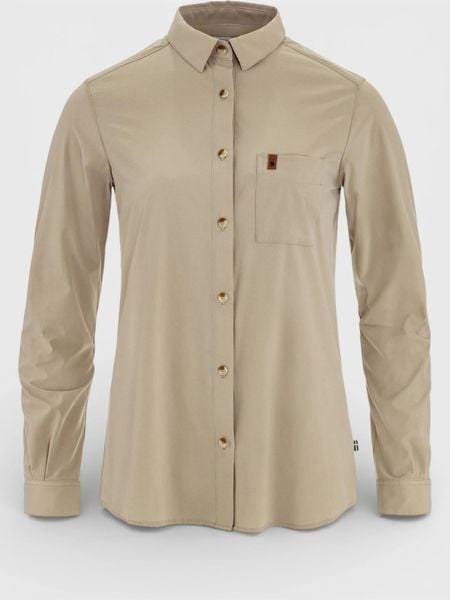 Koszulka Damska Fjallraven Övik Lite LS. Brązowe topy sportowe damskie Fjällräven, l, bez wzorów, z materiału, bez ramiączek. Za 449.00 zł.