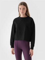 4F Bluza dresowa nierozpinana bez kaptura damska - czarna S. Czarne bluzy bez kaptura damskie 4f, s, z bawełny. W wyprzedaży za 59.99 zł.