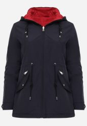 Granatowo-Czerwona Przejściowa Kurtka Dwustronna o Kroju Parki z Pikowaniem Wewnątrz Zidelle. Niebieskie kurtki damskie Born2be, l, bez wzorów, z jeansu. Za 109.99 zł.