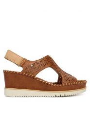 Pikolinos Sandały Aguadulce W3Z-1623C1 Brązowy. Brązowe sandały damskie Pikolinos, bez wzorów, ze skóry, bez obcasa, na koturnie. Za 599.99 zł.