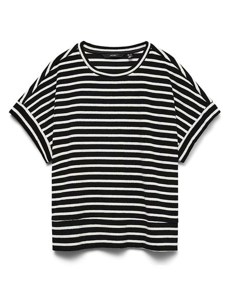Vero Moda Koszulka w kolorze czarno-białym rozmiar: M. Czarne bluzki damskie Vero Moda, m, bez wzorów, bez kołnierzyka, bez ramiączek. Za 114.95 zł.