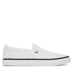 Tenisówki Tommy Hilfiger. Białe trampki i tenisówki męskie Tommy Hilfiger, bez wzorów, bez zapięcia. Za 239.99 zł.