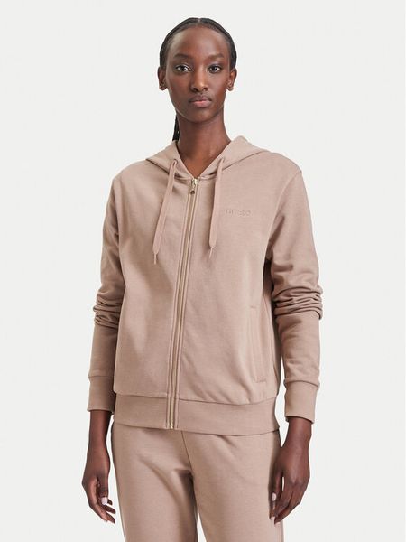 Guess Bluza O5RQ01 KCO31 Brązowy Regular Fit. Brązowe bluzy bez kaptura damskie Guess, xl, z bawełny. Za 294.99 zł.