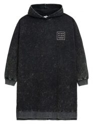 Danamade Sukienka "Dzora" w kolorze antracytowym rozmiar: XL. Czarne sukienki damskie Danamade, na co dzień, xl, bez wzorów, z bawełny, bez kołnierzyka, bez ramiączek, mini, proste. Za 88.64 zł.