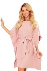 Sukienka Typu Motyl z Paskiem - Różowa. Czerwone sukienki damskie Numoco, m, bez wzorów, z elastanu, wizytowe, bez kołnierzyka, bez ramiączek. Za 224.90 zł.