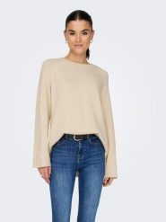 ONLY Sweter w kolorze beżowym rozmiar: S. Brązowe swetry klasyczne damskie Only, s, bez kołnierzyka. Za 96.60 zł.