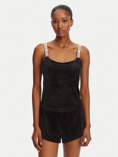 Juicy Couture Top Elina JCLCT125501 Czarny Slim Fit. Czarne topy damskie Juicy Couture, xl, bez wzorów, z syntetyku, bez kołnierzyka. Za 99.99 zł.