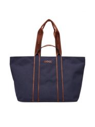 BOSS Torebka Palmah Tote 50546461 Granatowy. Niebieskie torebki klasyczne damskie Boss, bez wzorów, z materiału, bez dodatków. Za 359.99 zł.