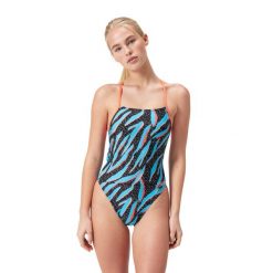 Strój pływacki jednoczęściowy Speedo Allover Digital Lattice Tie-Back. Czarne stroje jednoczęściowe damskie Speedo, xs, bez wzorów. W wyprzedaży za 230.75 zł.