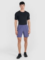 4F Spodenki treningowe szybkoschnące męskie - niebieskie 3XL. Niebieskie szorty sportowe męskie 4f, l, z dzianiny, na fitness i siłownię. Za 99.99 zł.
