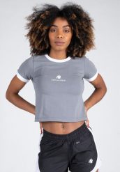 New Orleans Cropped Koszulka - Szary. Szare bluzki sportowe damskie GORILLA WEAR, m, z bawełny, bez kołnierzyka, bez ramiączek. Za 97.10 zł.