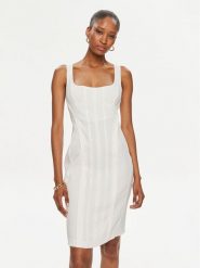 Pinko Sukienka codzienna 102866 A0IM Écru Slim Fit. Sukienki damskie Pinko, na co dzień, bez wzorów, ze lnu, bez kołnierzyka, bez ramiączek, proste. Za 1,369.00 zł.