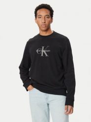 Calvin Klein Jeans Bluza 350 Terry LV04RG278G Czarny Regular Fit. Czarne bluzy bez kaptura męskie Calvin Klein Jeans, l, z jeansu. Za 369.99 zł.