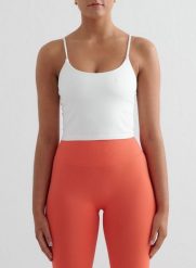 Damski top treningowy bezszwowy, modelujący, cienkie ramiączka Shape biały. Białe topy sportowe damskie Aim'n, l, bez wzorów, z dzianiny, bez ramiączek. Za 212.00 zł.