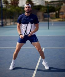 Koszulka sportowa męska Performance. Niebieskie t-shirty sportowe męskie NORDICDOTS, l, z poliesteru, bez ramiączek, na fitness i siłownię. Za 230.00 zł.