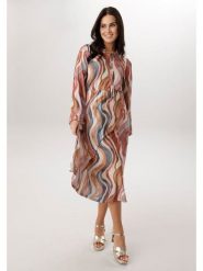 Aniston Sukienka w kolorze brązowo-czerwonym rozmiar: 42. Brązowe sukienki damskie Aniston, bez wzorów, bez kołnierzyka, bez ramiączek, midi. Za 217.99 zł.