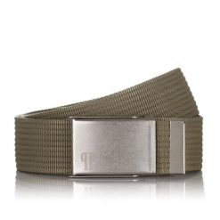 Pasek parciany PAOLO PERUZZI PW-19-105 cm khaki. Brązowe paski męskie Paolo Peruzzi, bez wzorów, z materiału. Za 34.99 zł.