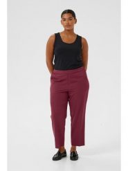 KAFFE curve Spodnie "Sakira" w kolorze bordowym rozmiar: 48. Czerwone spodnie materiałowe damskie KAFFE curve, bez wzorów, z materiału. Za 130.99 zł.