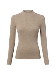 Marie Lund Damska koszulka z długim rękawem Kobiety Bawełna brązowy marmurkowy, XXL. Brązowe t-shirty damskie Marie Lund, xxl, bez wzorów, z bawełny, bez kołnierzyka. Za 149.95 zł.