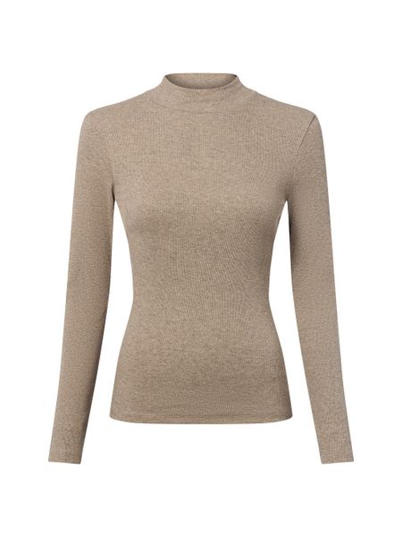 Marie Lund Damska koszulka z długim rękawem Kobiety Bawełna brązowy marmurkowy, XXL. Brązowe t-shirty damskie Marie Lund, xxl, bez wzorów, z bawełny, bez kołnierzyka. Za 149.95 zł.