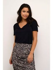 Kaffe Koszulka w kolorze czarnym rozmiar: M. Czarne bluzki damskie Kaffe, m, bez wzorów, z wiskozy, klasyczne, bez kołnierzyka, bez ramiączek. Za 57.06 zł.