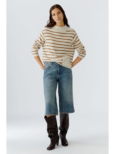 Oui Sweter w kolorze karmelowo-kremowym rozmiar: 38. Brązowe golfy damskie Oui, bez wzorów, z wełny, bez ramiączek. Za 338.21 zł.