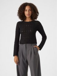Vero Moda Sweter Fabienne 10299617 Czarny Slim Fit. Czarne swetry klasyczne damskie Vero Moda, l, z bawełny, bez kołnierzyka. Za 89.99 zł.