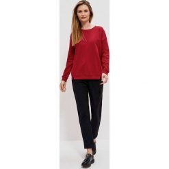 Prosta bluza bordowy. Czerwone bluzy bez kaptura damskie MOODO, xs, z bawełny. W wyprzedaży za 26.99 zł.