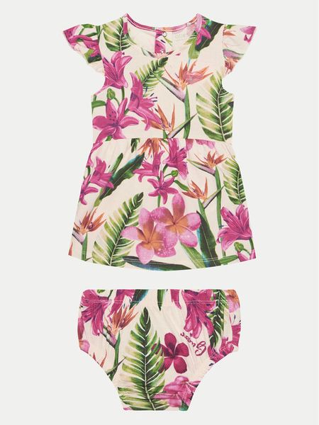 Guess Sukienka letnia A5GK08 K6YW4 Różowy Regular Fit. Czerwone sukienki dziewczęce Guess, na lato, z aplikacjami, z bawełny, bez ramiączek. Za 109.99 zł.