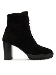 HÖGL Botki 0-187832-01000 Czarny. Czarne botki damskie HÖGL, ze skóry, bez obcasa, na słupku, bez zapięcia. Za 899.99 zł.