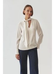 TATUUM Bluzka w kolorze kremowym rozmiar: 44. Brązowe bluzki damskie Tatuum, bez wzorów, z wiskozy, bez kołnierzyka, bez ramiączek. Za 109.00 zł.