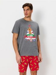 Piżama dwuczęściowa Shrek - szary. Szare piżamy męskie Sinsay, l, bez wzorów, bez ramiączek. Za 49.99 zł.