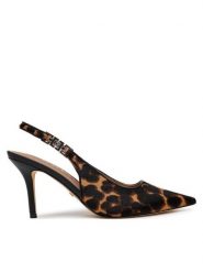 Guess Szpilki FLTNSH LEP05 Brązowy. Brązowe szpilki Guess, z aplikacjami, ze skóry, bez obcasa. Za 469.99 zł.