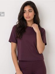 Jednolita koszulka z krótkim rękawem - czerwony. Czerwone bluzki sportowe damskie Sinsay, l, bez wzorów, bez ramiączek. Za 25.99 zł.