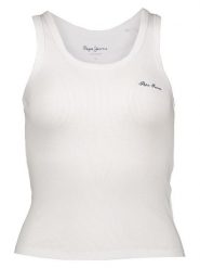 Pepe Jeans Top w kolorze białym rozmiar: L. Białe topy sportowe damskie Pepe Jeans, l, bez wzorów, z jeansu, bez ramiączek. Za 59.95 zł.