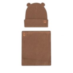 Komplet czapka i komin Action Boy. Brązowe szaliki dziecięce Action Boy, bez ramiączek. Za 59.99 zł.