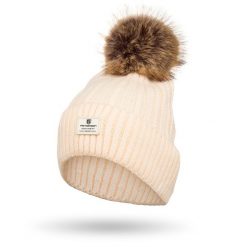 Czapka beżowa Peterson PTN HAT-07. Brązowe czapki zimowe damskie Peterson. Za 41.99 zł.