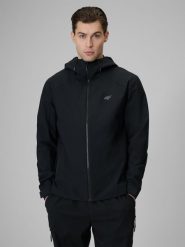 4F Kurtka przejściowa membrana 5000 męska - czarna S. Czarne kurtki męskie 4f, m, bez wzorów, ze skóry, bez kaptura. Za 299.99 zł.