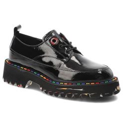 Czarne Półbuty Artiker Eleganckie Lakierowane Obuwie Damskie. Czarne półbuty damskie Artiker, bez wzorów, z lakierowanej skóry, eleganckie, bez obcasa. Za 249.00 zł.