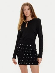Sisley Bluzka 5Y0XLQ080 Czarny Slim Fit. Czarne bluzki damskie SISLEY, s, bez wzorów, z syntetyku, bez ramiączek. Za 279.99 zł.